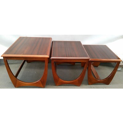Retro Kalmar Furniture Nest of Three Wooden Coffee Tables