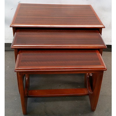 Retro Kalmar Furniture Nest of Three Wooden Coffee Tables