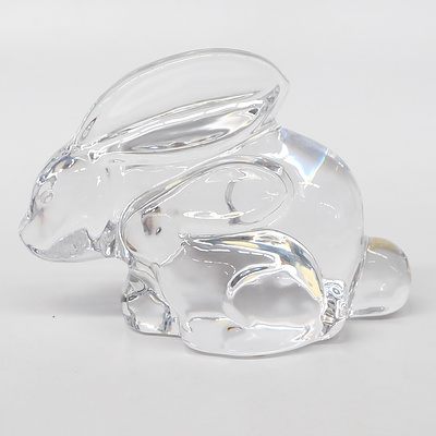 Crystal Orrefors Bunny Rabbit Paper Weight