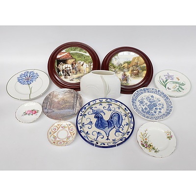 Royal Doulton Framed Plates, Royal Doulton Vases, and other Assorted Display Plates