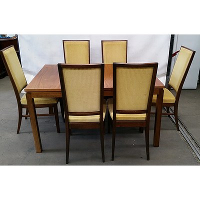Retro Berryman Wooden Extension Table and Six Matching dining Chairs