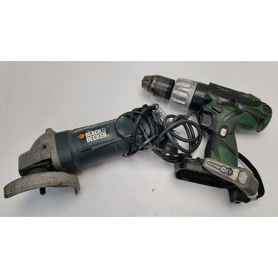 Black and Decker Electric Angle Grinder and Hitachi Cordless Drill Skin