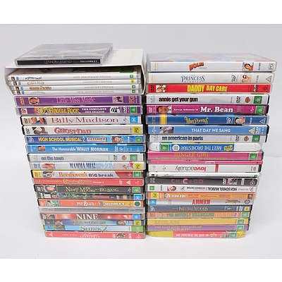 40+ DVD's including: Kenny, Holes, Mulan, Shrek 2, Daddy Day Care and More