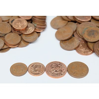 Group of One and Two Cents, Discontinued Australian Coins