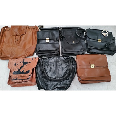 Selection of Leather Shoulder Bags and Back Packs - Lot of 30 - New