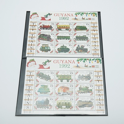 1992 Guyana Christmas Toy Trains Stamps Imperforate - 1KB MNH