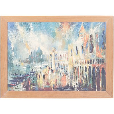 Jack Laycox (American 1921-1984) Over the Piazza Rome, Offset Print