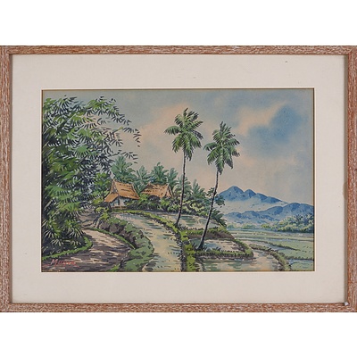 Southeast Asian Watercolour, Signed Lower Left