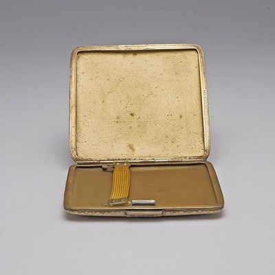 English Shagreen and Gilt Lined Cigarette Case, British Early 20th Century