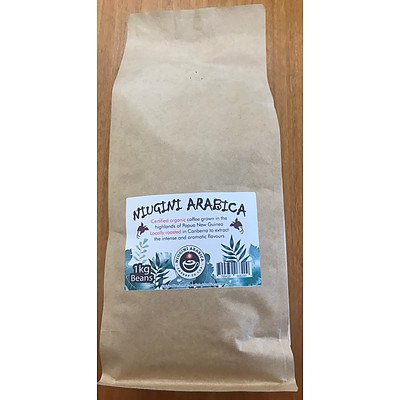 Niugini Arabica 1kg Roasted Coffee Beans Pack 1