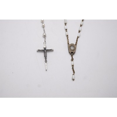 Rosary Beads Presented to Prime Minister Bob Hawke by Pope John Paul II and Eau de Lourdes Rosary Beads