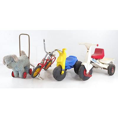 Assortment of Kids Ride On Toys, Including Columbia Cyclops Trike