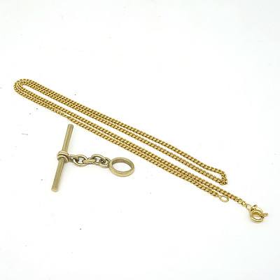 21ct Yellow Gold Necklace with a 9ct Bar Pendant