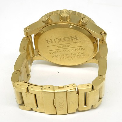 Nixon 51-30 Chrono Gold Watch