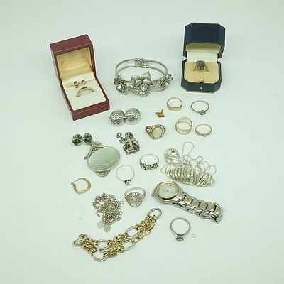 Group of Silver and Gold Costume Jewellery
