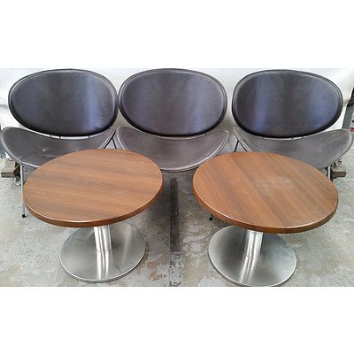Two Sigtah Occasional Cafe Tables and Three Contemporary Chairs