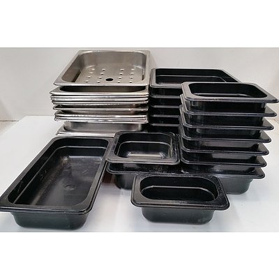 Selection of Stainless Steel and Melamine Food Trays