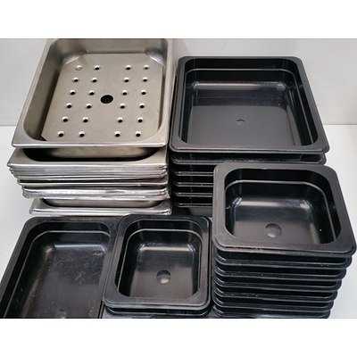 Selection of Stainless Steel and Melamine Food Trays