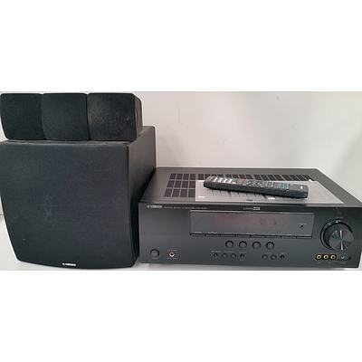 Yamaha HTR-6230 AV Receiver and Four Yamaha Speakers