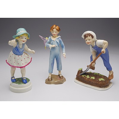 Three Royal Worcester China Figurines of Children