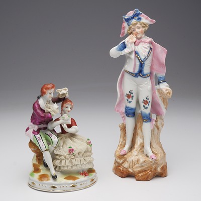 Pair of China Figurines Including Crinoline Lady