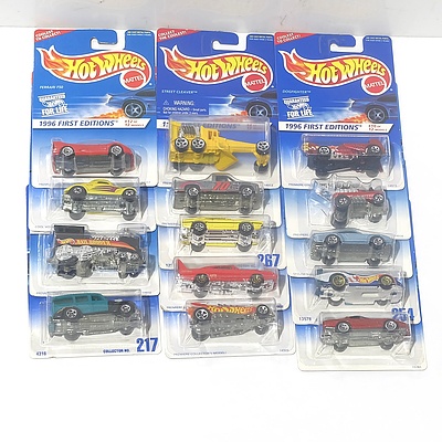 Fourteen Hot Wheels model Cars from 1996