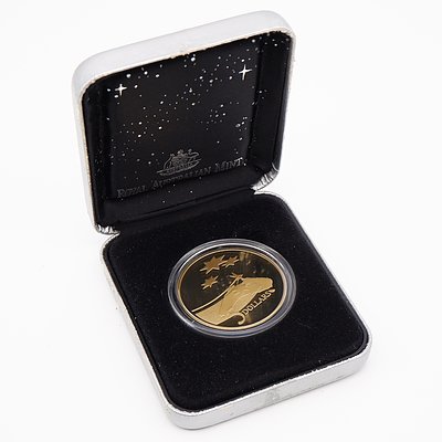 1992 International Year of Space $5 Silver Proof Coin with Presentation Box and 1992 International Year of Space $5 Alloy-Bronze Proof Coin