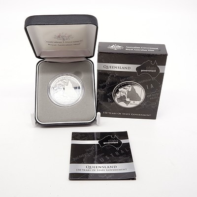 2009 State Government 150 Years Queensland $5 Fine Silver Proof Coin