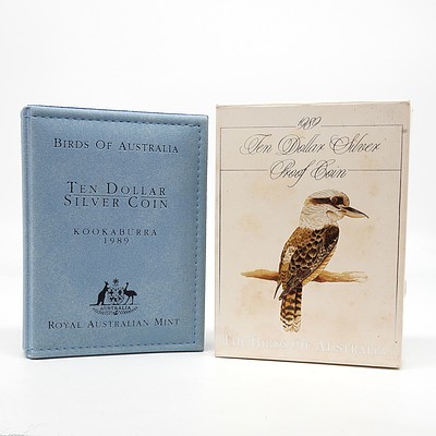 1989 The Birds of Australia, Kookaburra $10 Silver Proof Coin