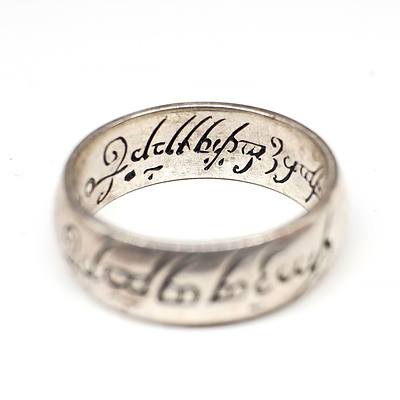 Sterling Silver Ring with Lord of the Rings Engraving