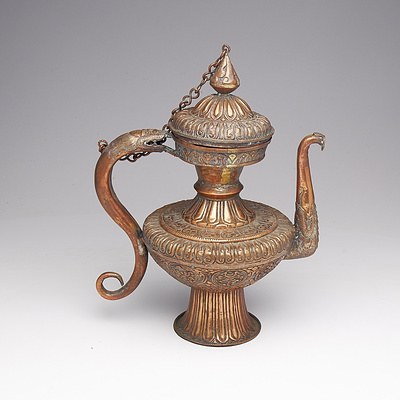 An Indo Persian Copper Coffee Pot