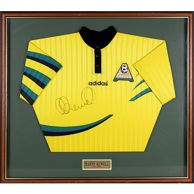 Framed Adidas Socceroo Jersey Signed by Harry Kewell