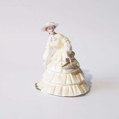 Coalport Hand Decorated Porcelain Strawberry Faye from the Ladies of Fashion Series