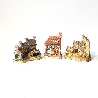 Three David Winter Miniature English Cottages, Including Miners Row, Sweet Dreams and More