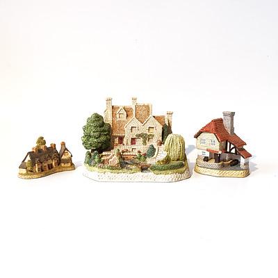 Three David Winter Miniature English Cottages, Including Willow Garden, Craftsmens Cottage and More