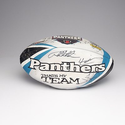 A Penrith Panthers Football with 14 Signatures