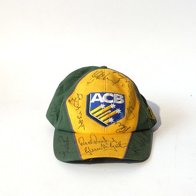 Australian Cricket Cap with Various Signatures, Including Glenn McGrath