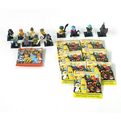 Eleven Lego Minifigures from Series 16 and Nine Minifigures from Series 15