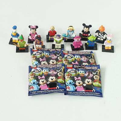 Sixteen Lego Minifigures from the Disney Series