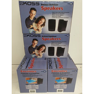 Koss W56 Indoor/Outdoor 30 Watt Wall Mounting Speakers - Brand New - Lot of 4