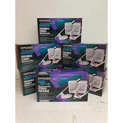 Koss HDM12 Multimedia Stereo Package - Brand New - Lot of 6 - RRP $420+