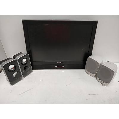 3x Bundle, Conia LCD TV and 2x Sets of 3.5mm Speakers