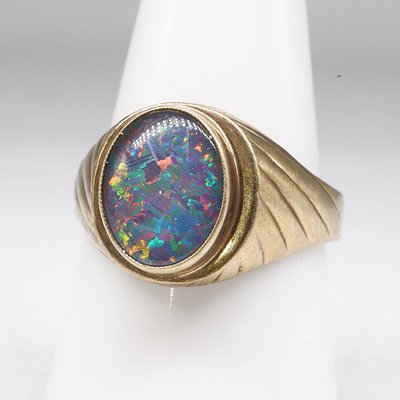9Ct Gold Opal Triplet Ring