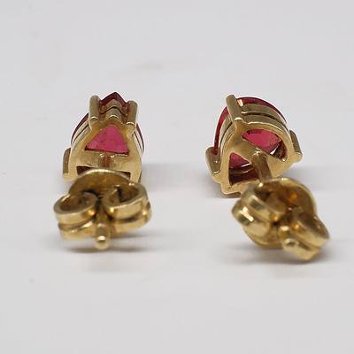 Pair of 18ct Yellow Gold and Ruby Stud Earrings