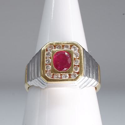 18ct Yellow Gold, Ruby and Diamond Ring