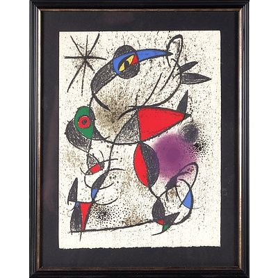 Jean Miro Lithograph in Colours on Hand Wove Paper, and a Marc Chagall Unframed Lithograph 