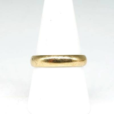 German 14ct Yellow Gold Half Round Wedding Ring, 4.3g