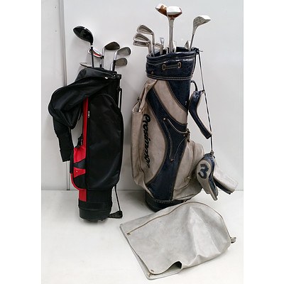 Prosimmon Golf Bag with Various Clubs and Crane Junior Golf Bag and Clubs