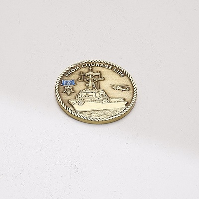 Commanding Officers Bridge Cap and Ships Coin from the USS Lassen