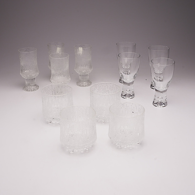 Three Sets of Four Glasses, Including Iittala